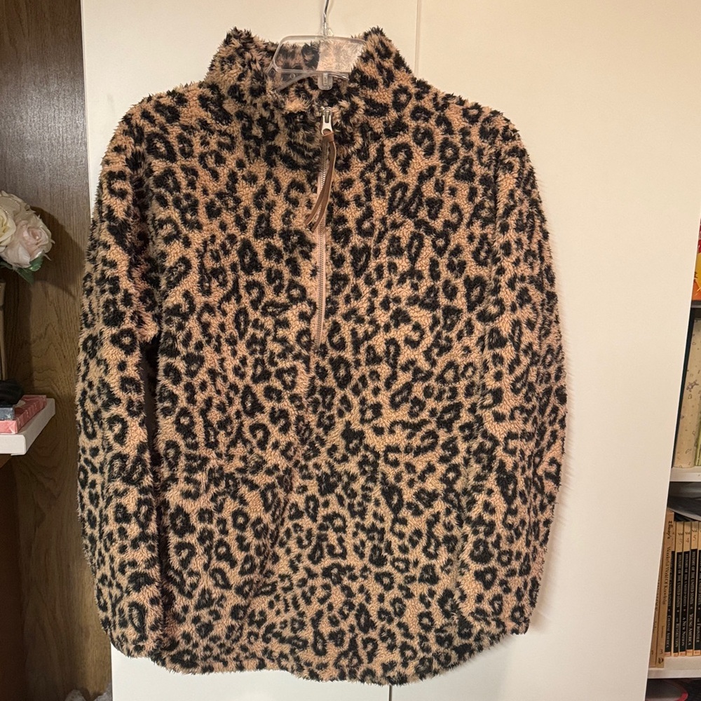 Maurices Tan and Black Leopard Print Pullover